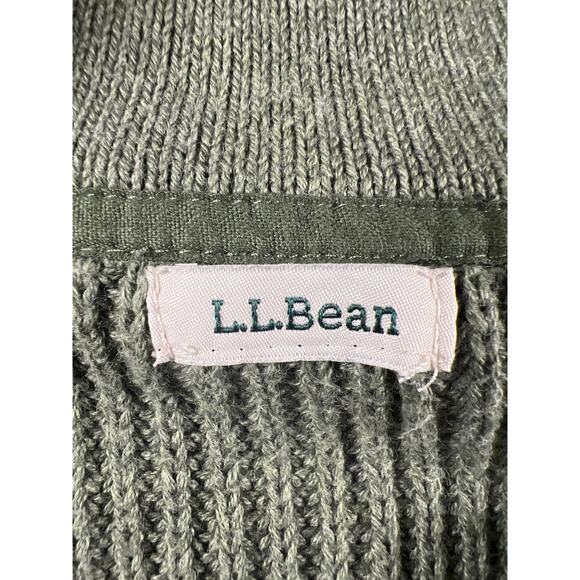 LL Bean, Women's Thick Knit Full Zip Cardigan Sweater. Sage Green, Size: Large - Picture 5 of 8